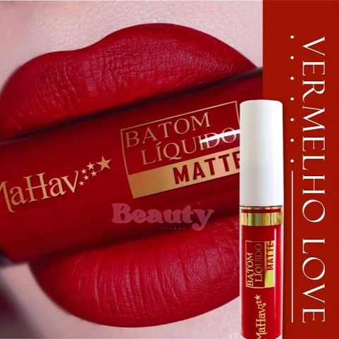 Batom Líquido Matte Vermelho Love – Mahav