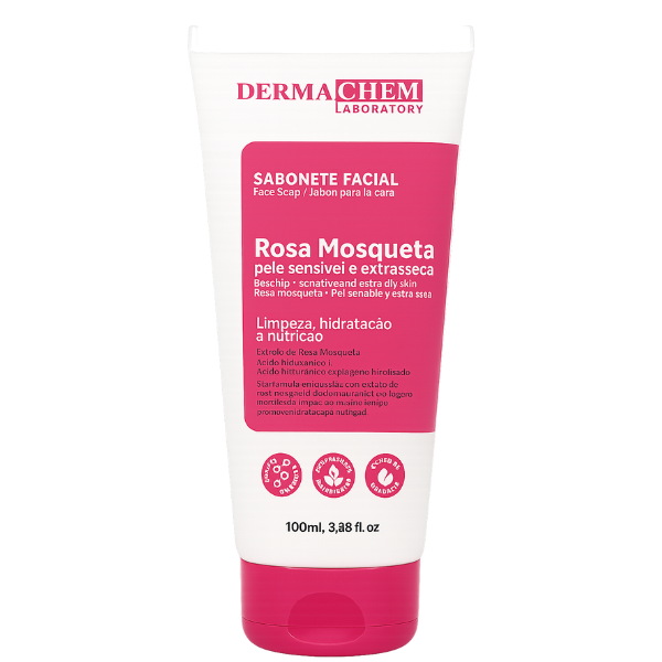 Sabonete facial rosa mosqueta - Dermachem