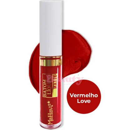 Batom Líquido Matte Vermelho Love – Mahav
